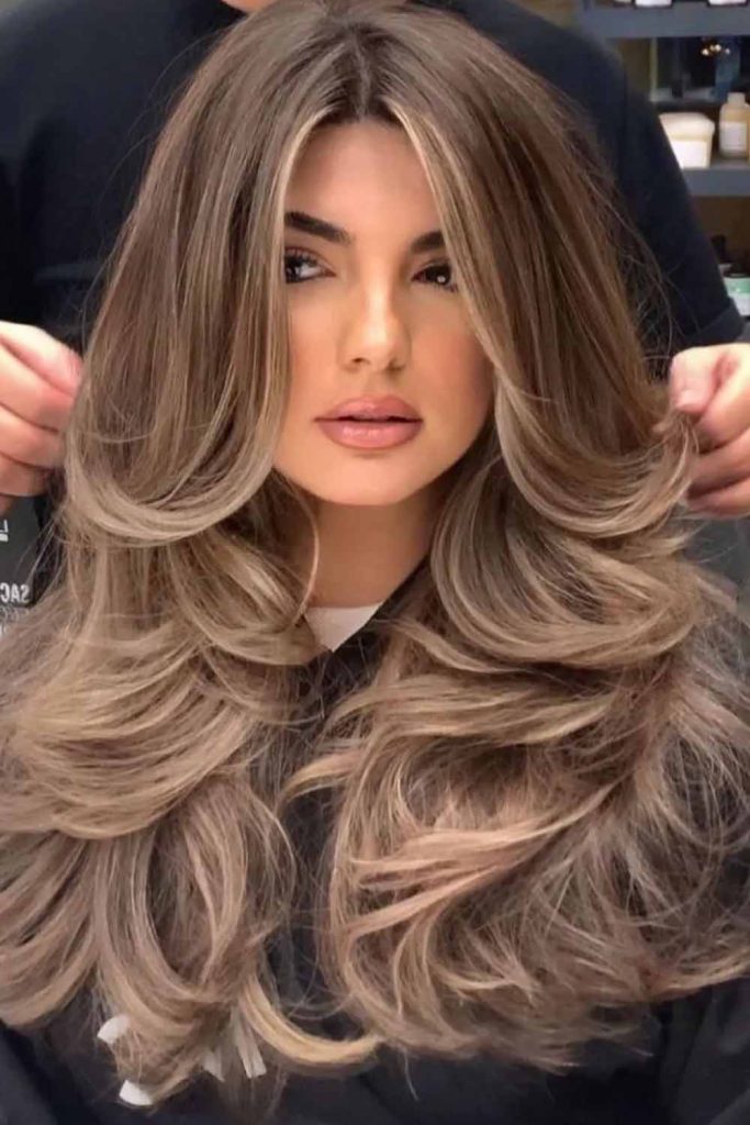 Butterfly Blowout Bronde Haircut