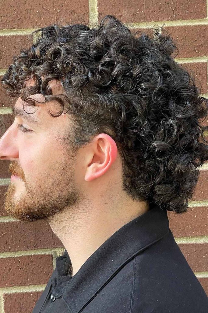 Medium Curly Mullet Cut