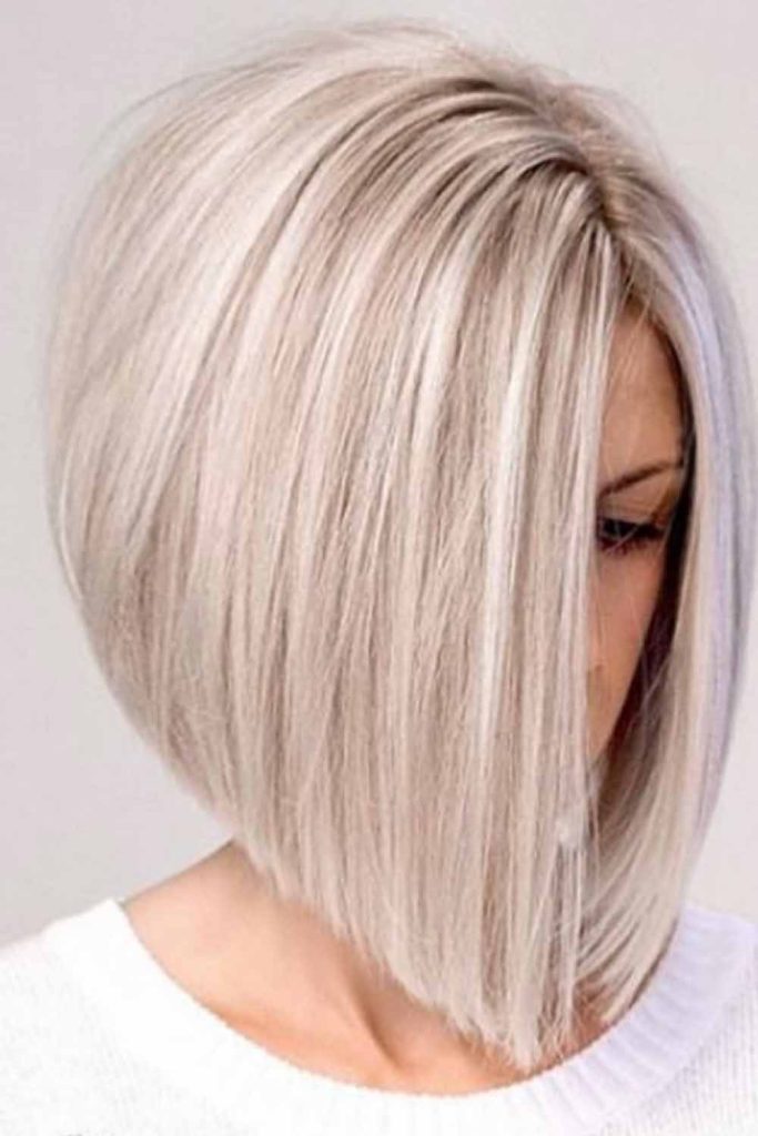 Long Angled Blonde Bob