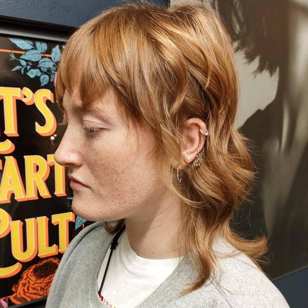 Shag Mullet Wolf Cut With Asymmetric Bangs