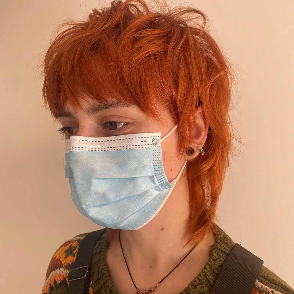 Copper Pixie Mullet Wolf Cut