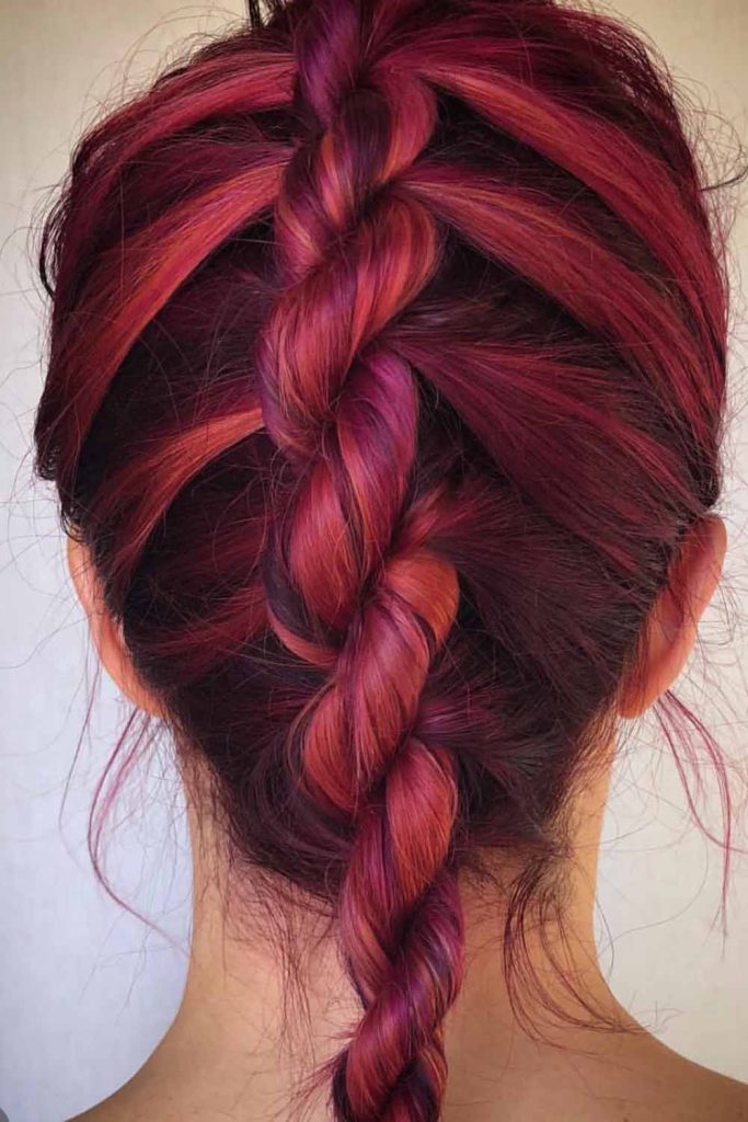 French Rope Braid on Medium Red Hair