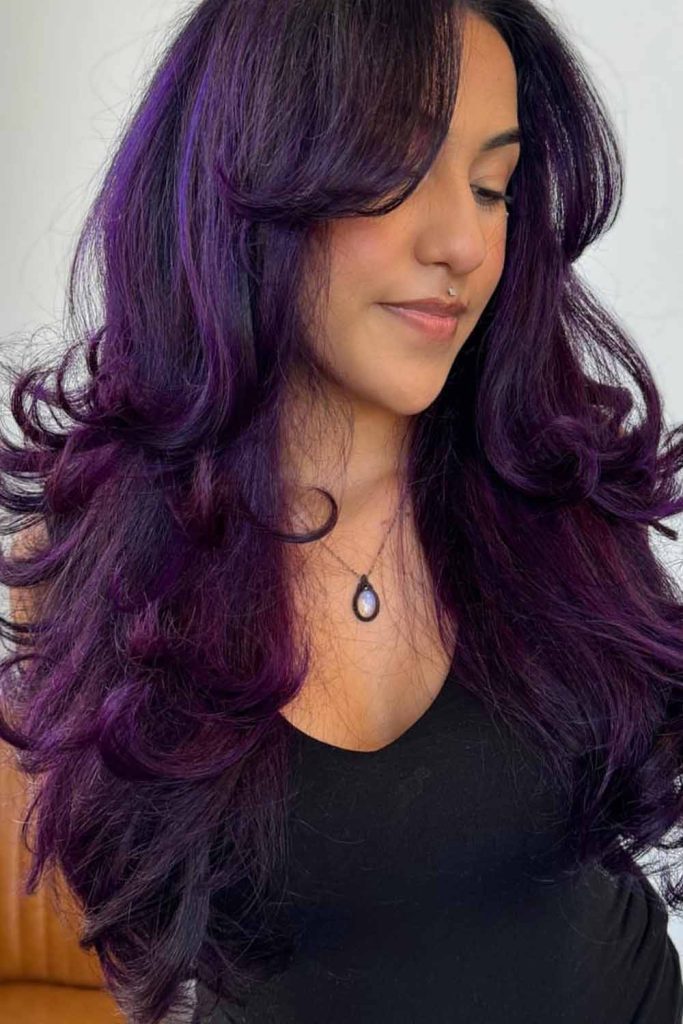 Long Purple Butterfly Haircut