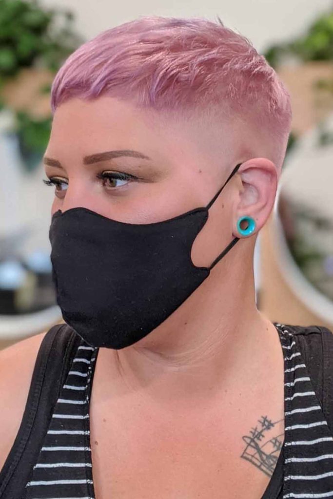 Short Side Shaved Pink Pixie