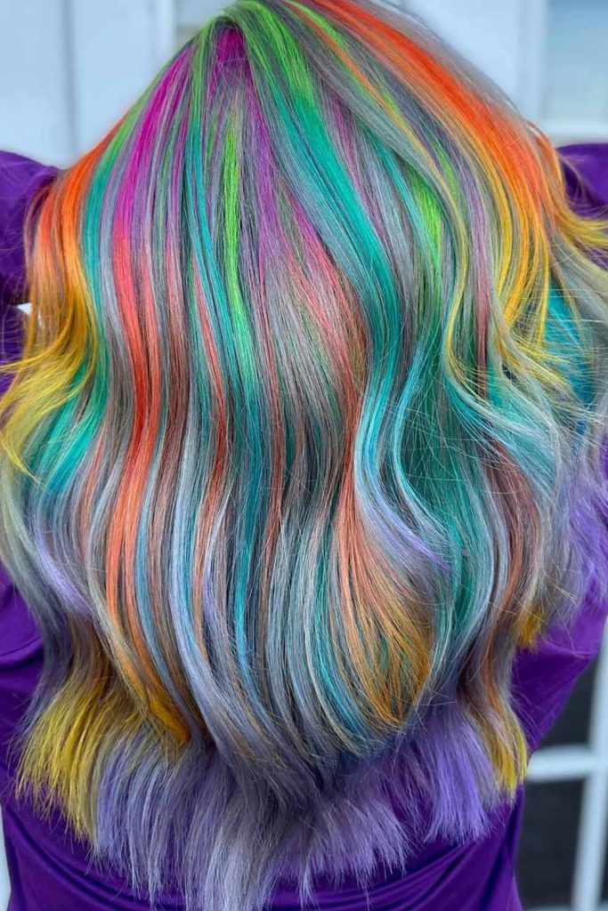 Tie-Dye Design Rainbow Hair