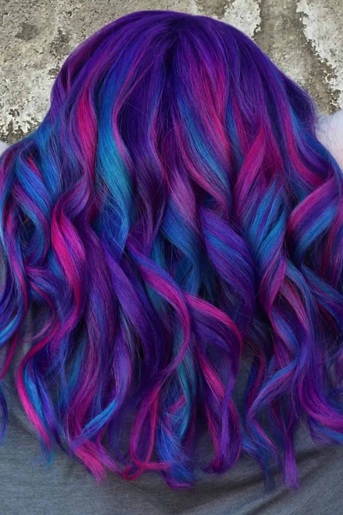 Galaxy and Sunset Balayage Hair