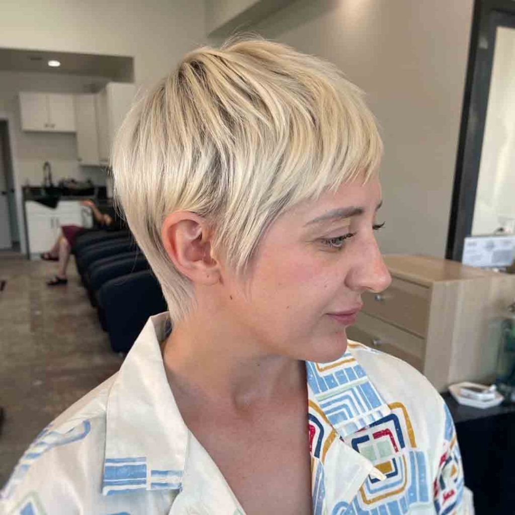 Blonde Pixie Wolf Cut