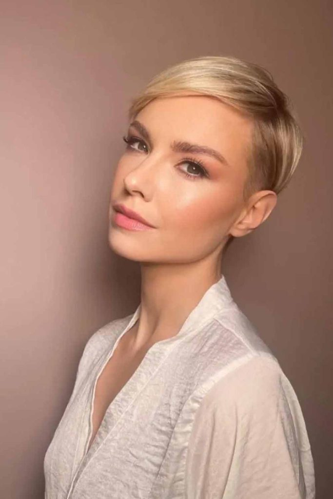 Blonde Pixie with Faded Sides