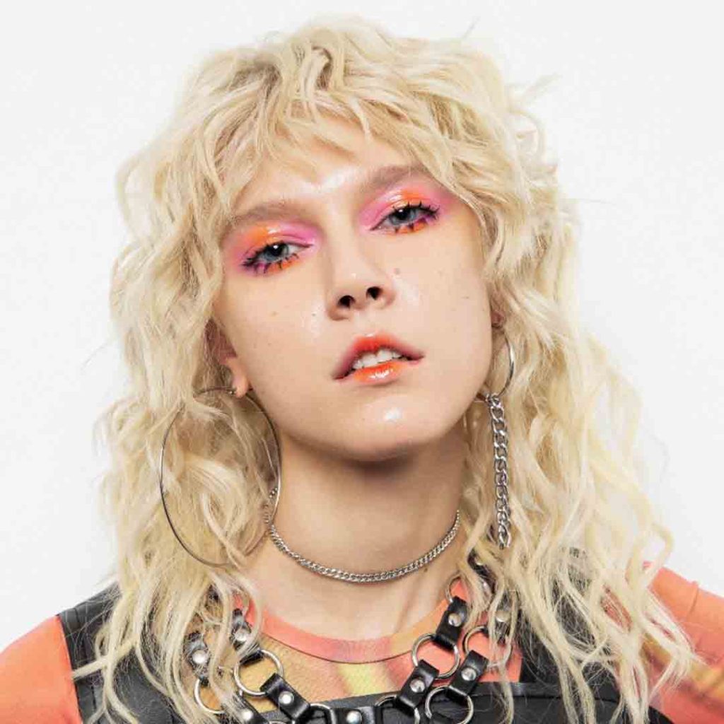 Blonde Curly Wolf Cut With Curly Hair