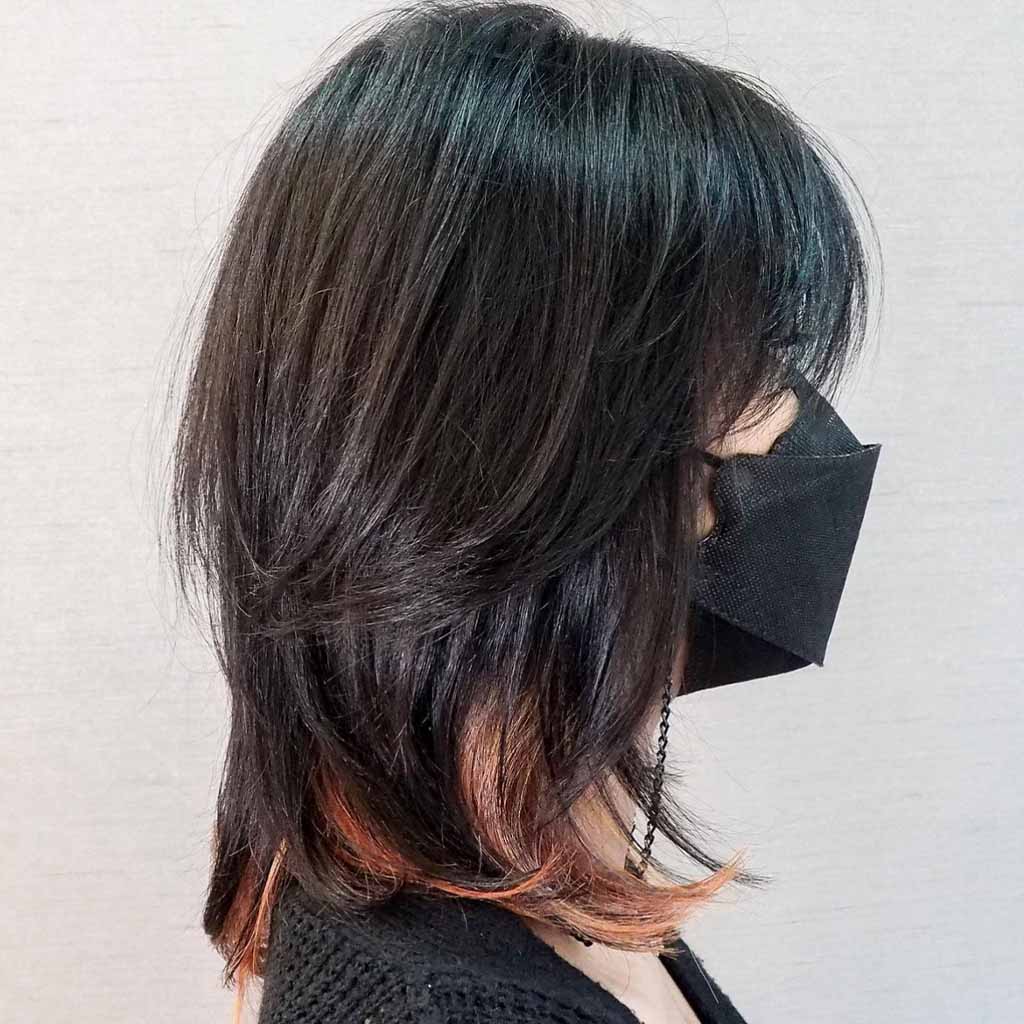 Medium Wolf Cut With Brown Ends
