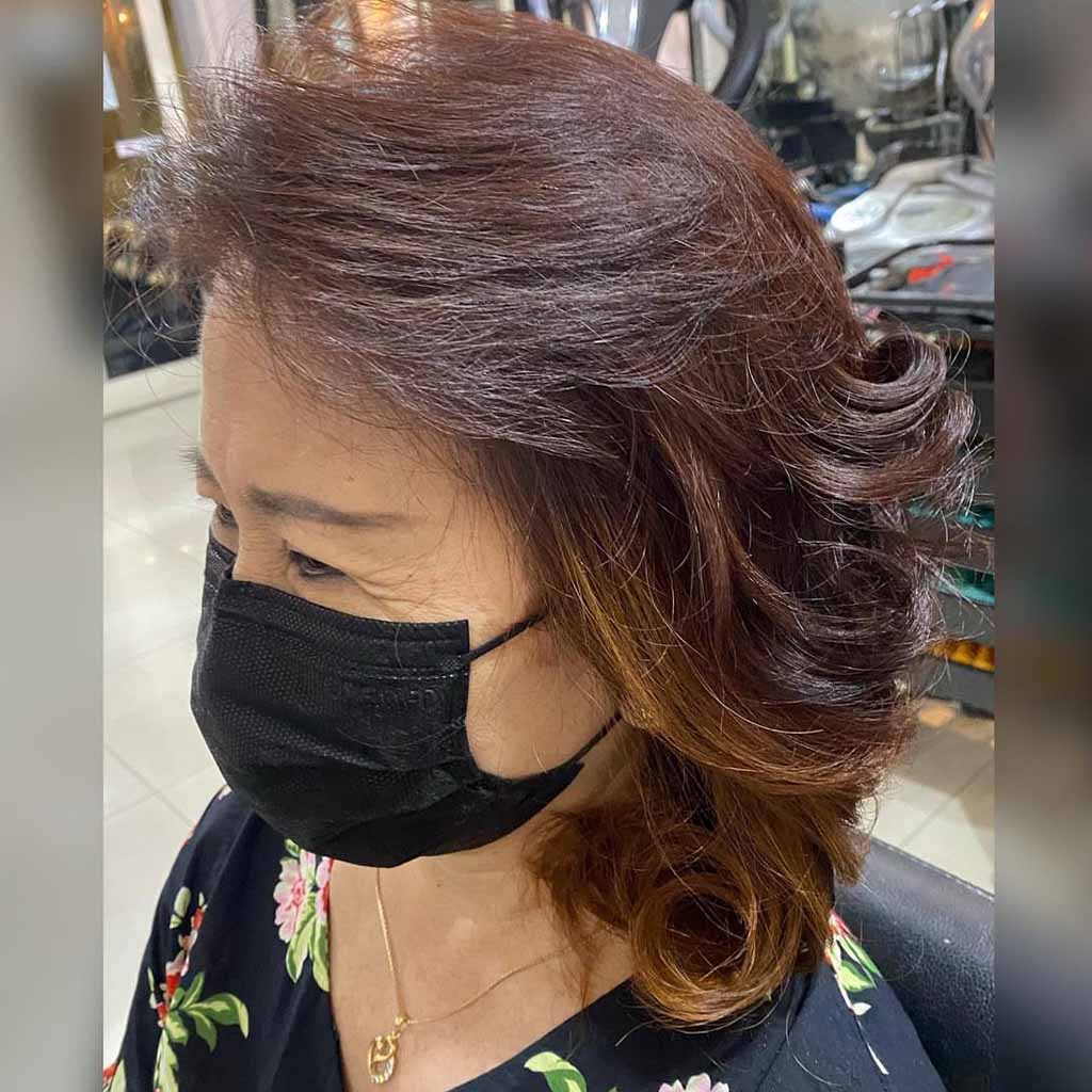 Korean Wolf Cut With Copper Peek-a-Boo Curly Layers