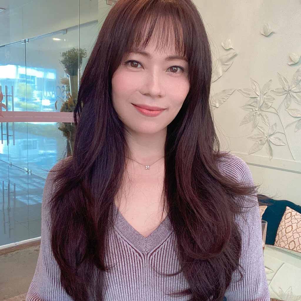Long Layered Korean Wolf Cut With Choppy Wispy Bangs