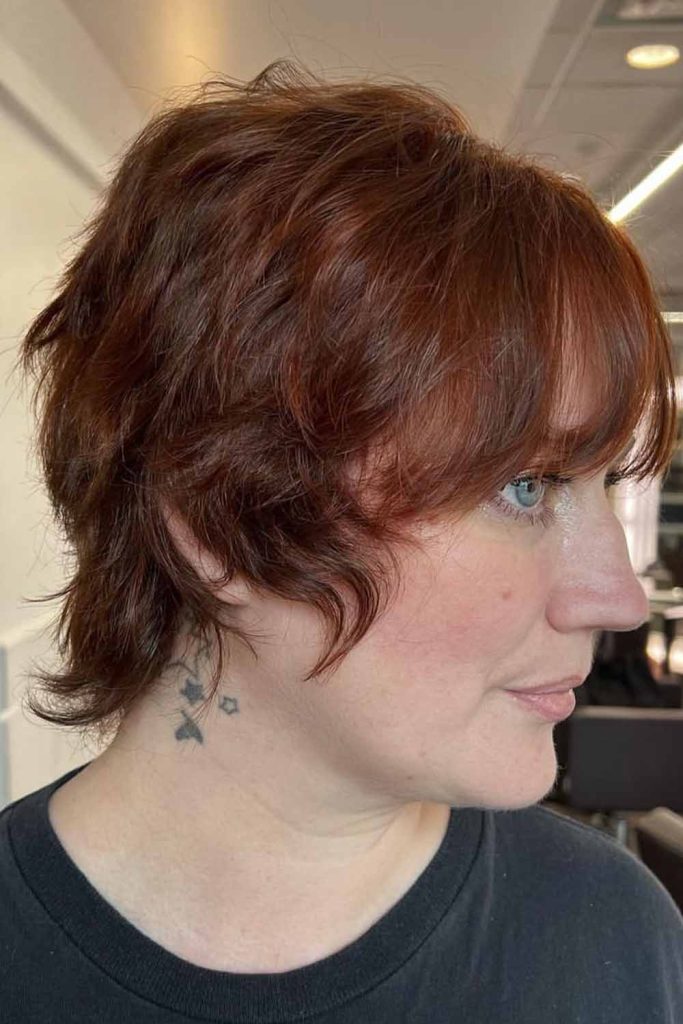 Bixie Shag Cut on Brown Hair