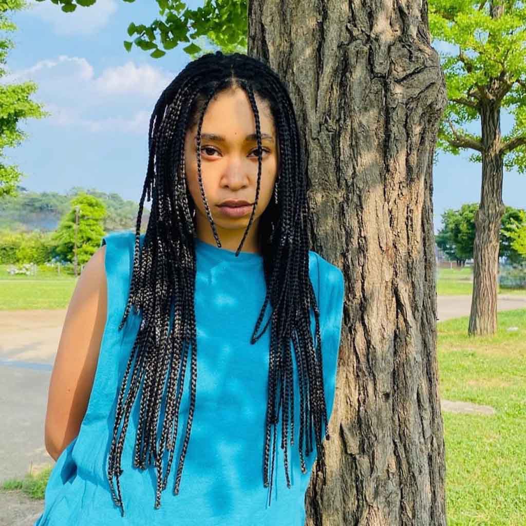 3. Long Box Wolf Cut With Braids