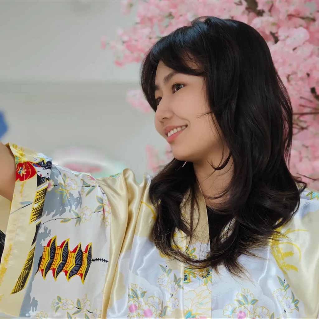 Long Korean Wolf Cut With Curtain Bangs