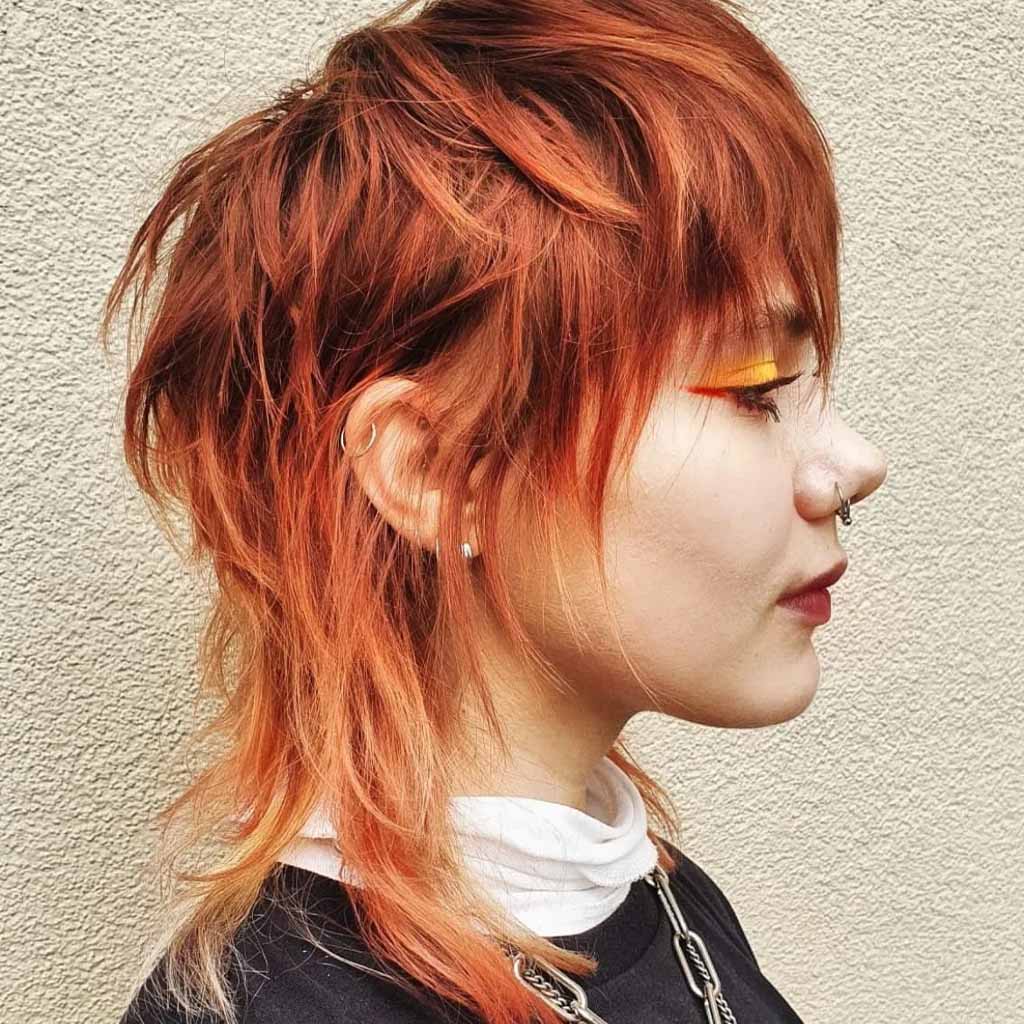 Ginger Shag Mullet Wolf Cut