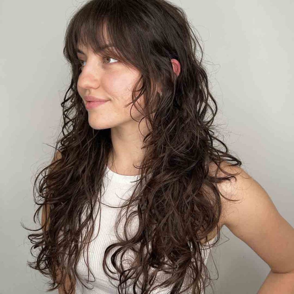 Long Shag Cut With Choppy Bangs