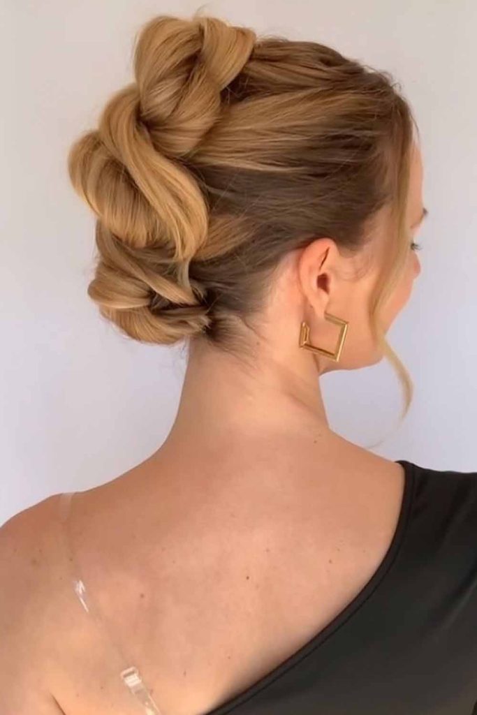 Twisted Low Bun With Soft Waves