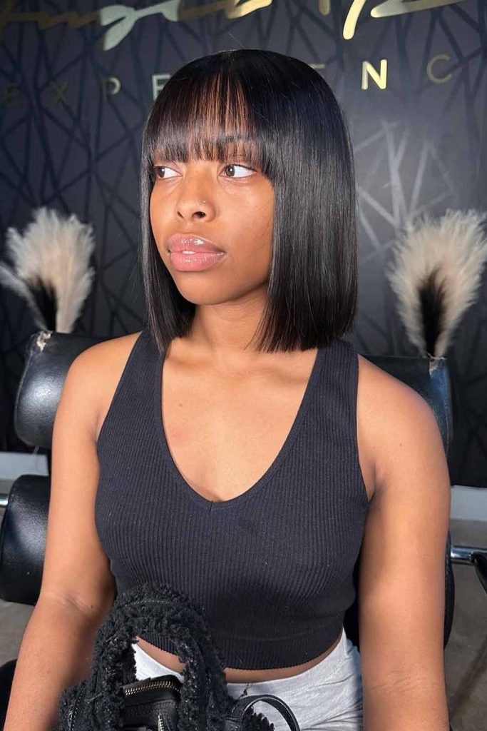 Classic Bob on Straight Hair With Bangs