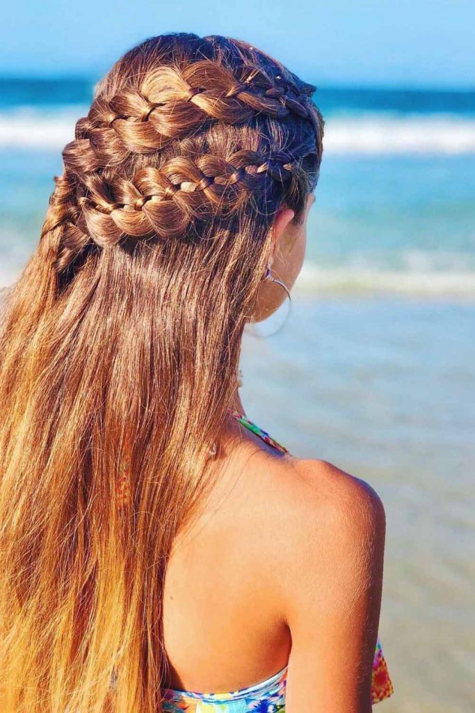 Half-Up Double Pull-Through Side Braids