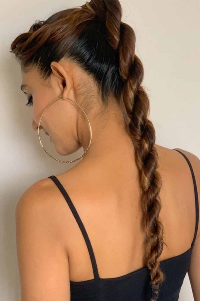 High Ponytail With Rope Twist