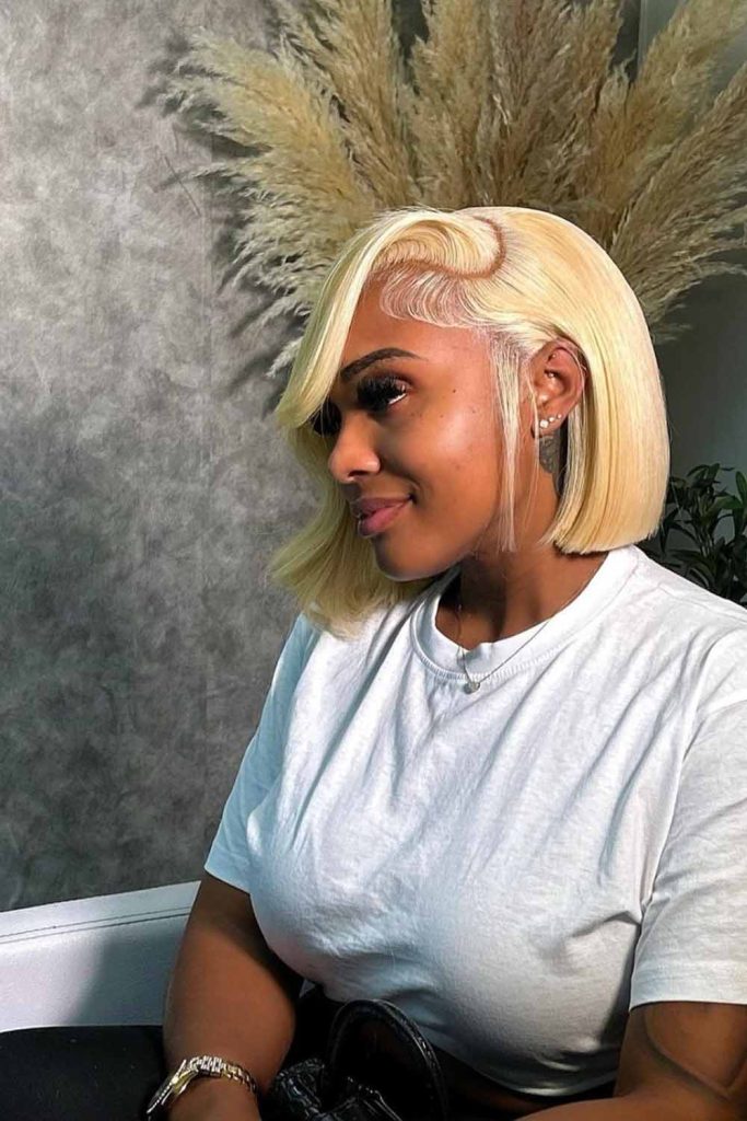 Side-Parted Blonde Bob