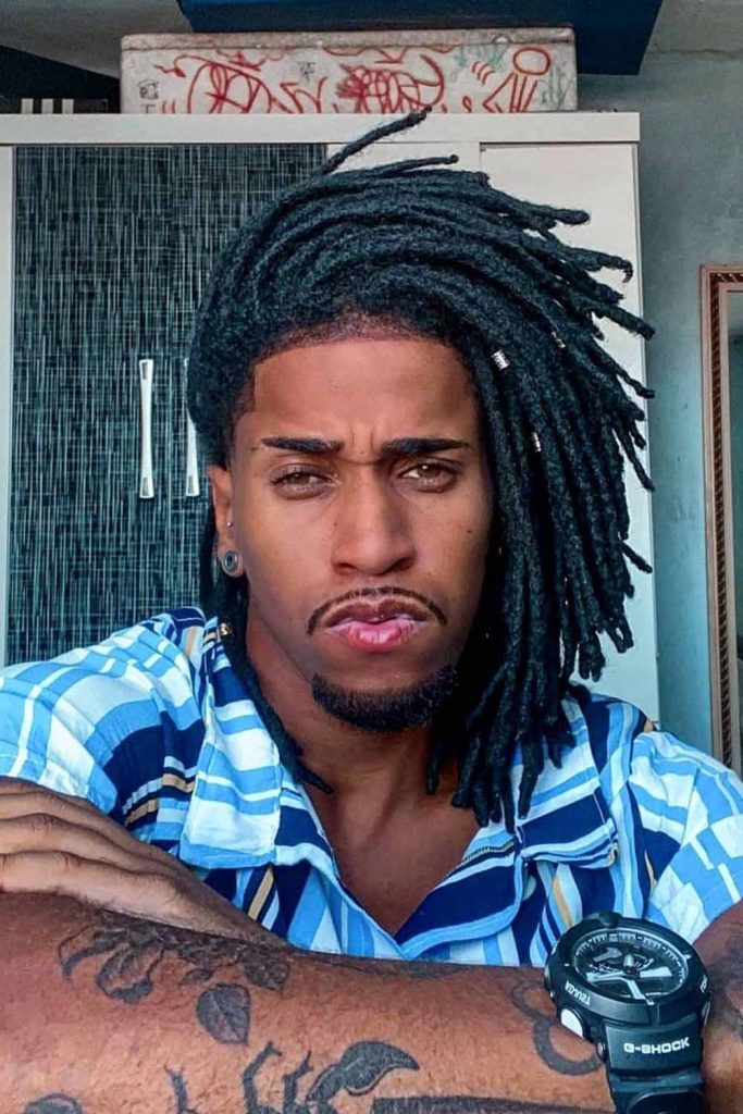 Edgy Side-Swept Dreadlocks