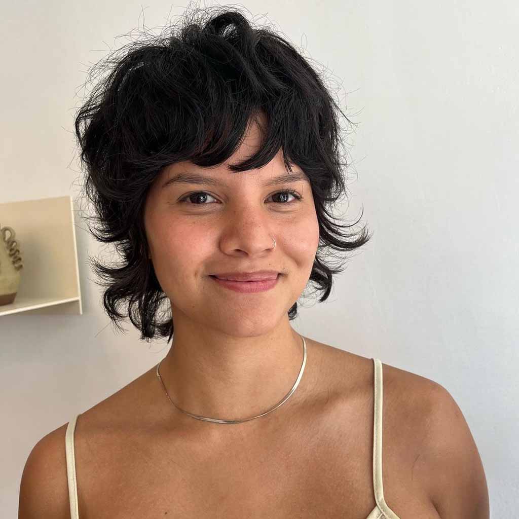 Straight Razor Pixie Wolf Cut With Messy Bangs
