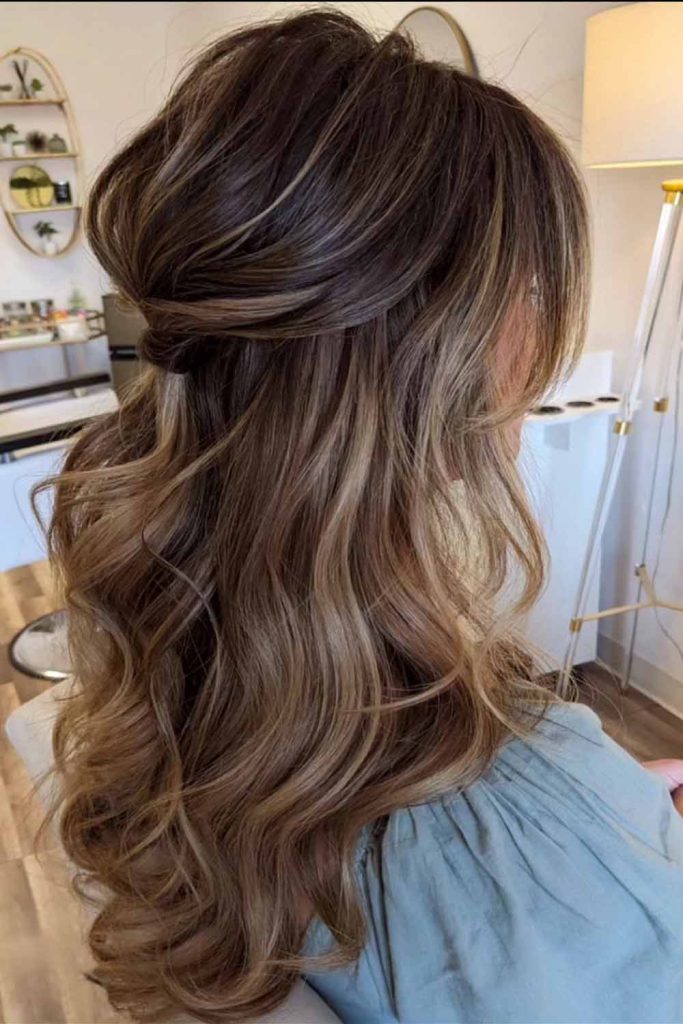 Half-Up Half-Down With Beachy Waves