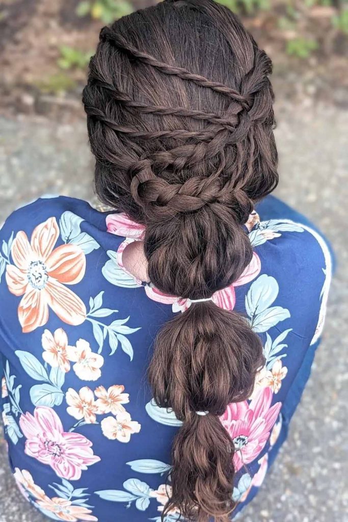 Weaved Rope Braids Into a Braid and Bubble Braid