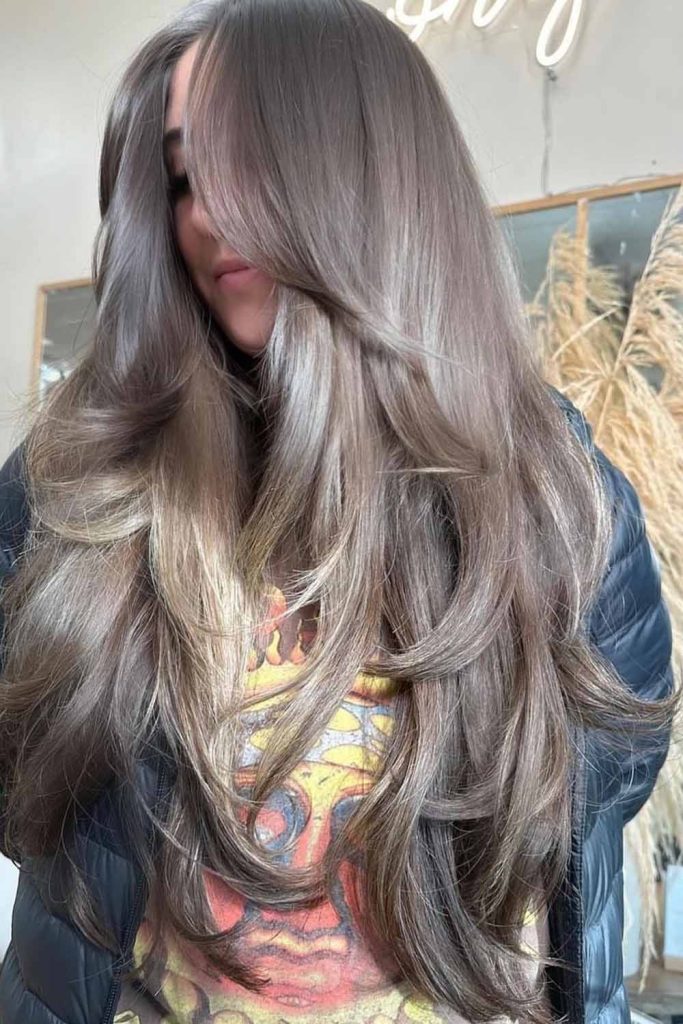 Ash Brown Layers With Subtle Waves