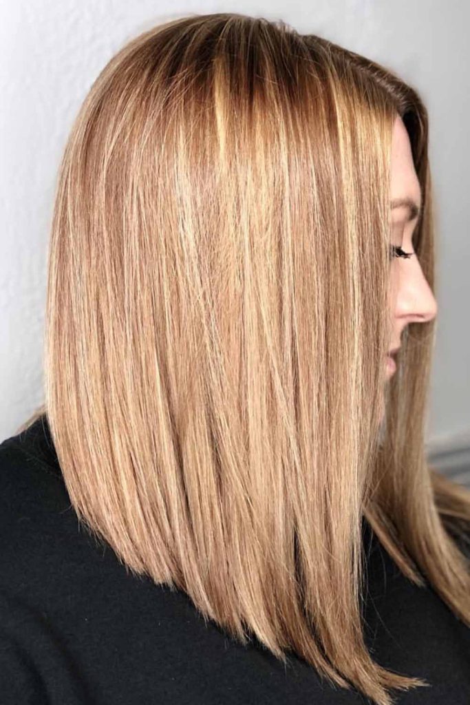 Long Angled Blonde Bob