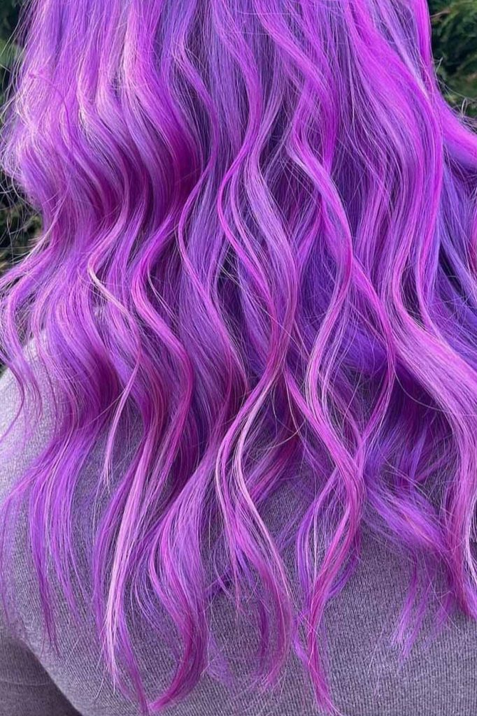 Neon Purple Wavy Hair